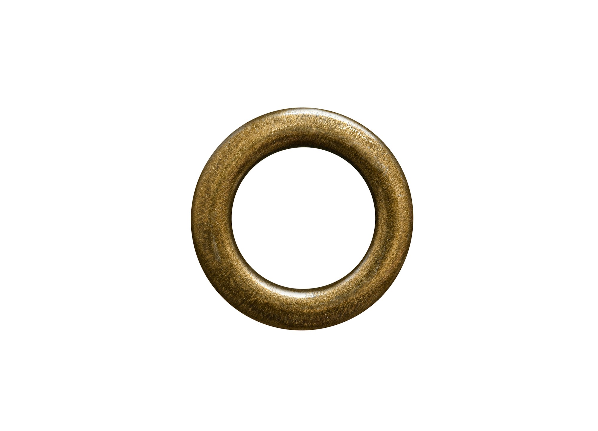 Golden brass metal eyelet grommet ring isolated cutout